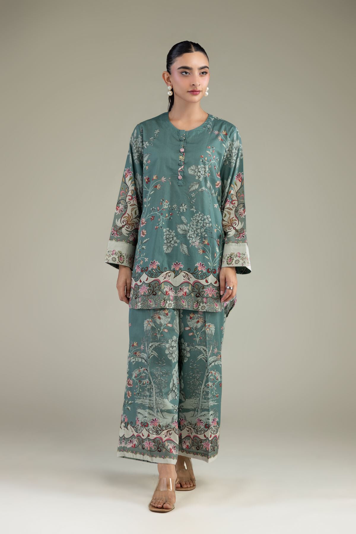 Khaadi - Floral Cambric Pants