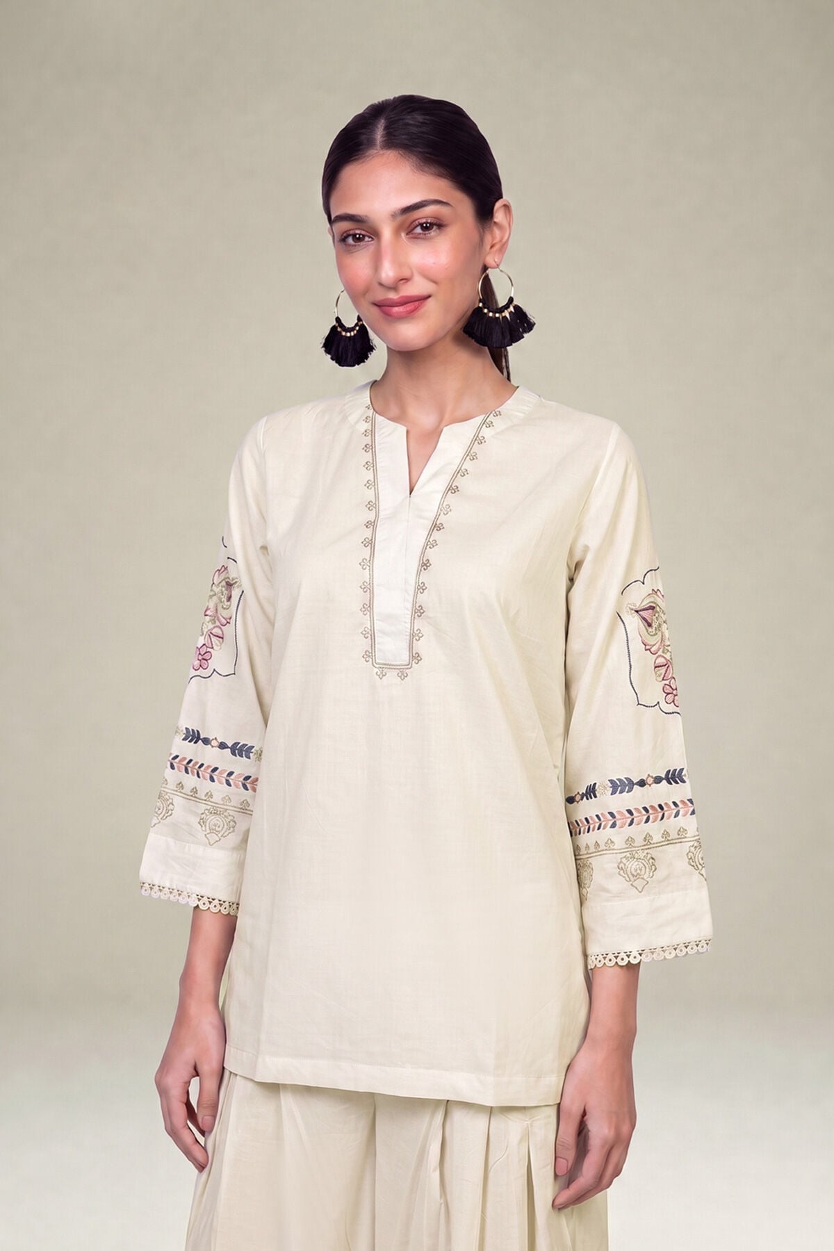 Khaadi - Floral Cambric Kurta