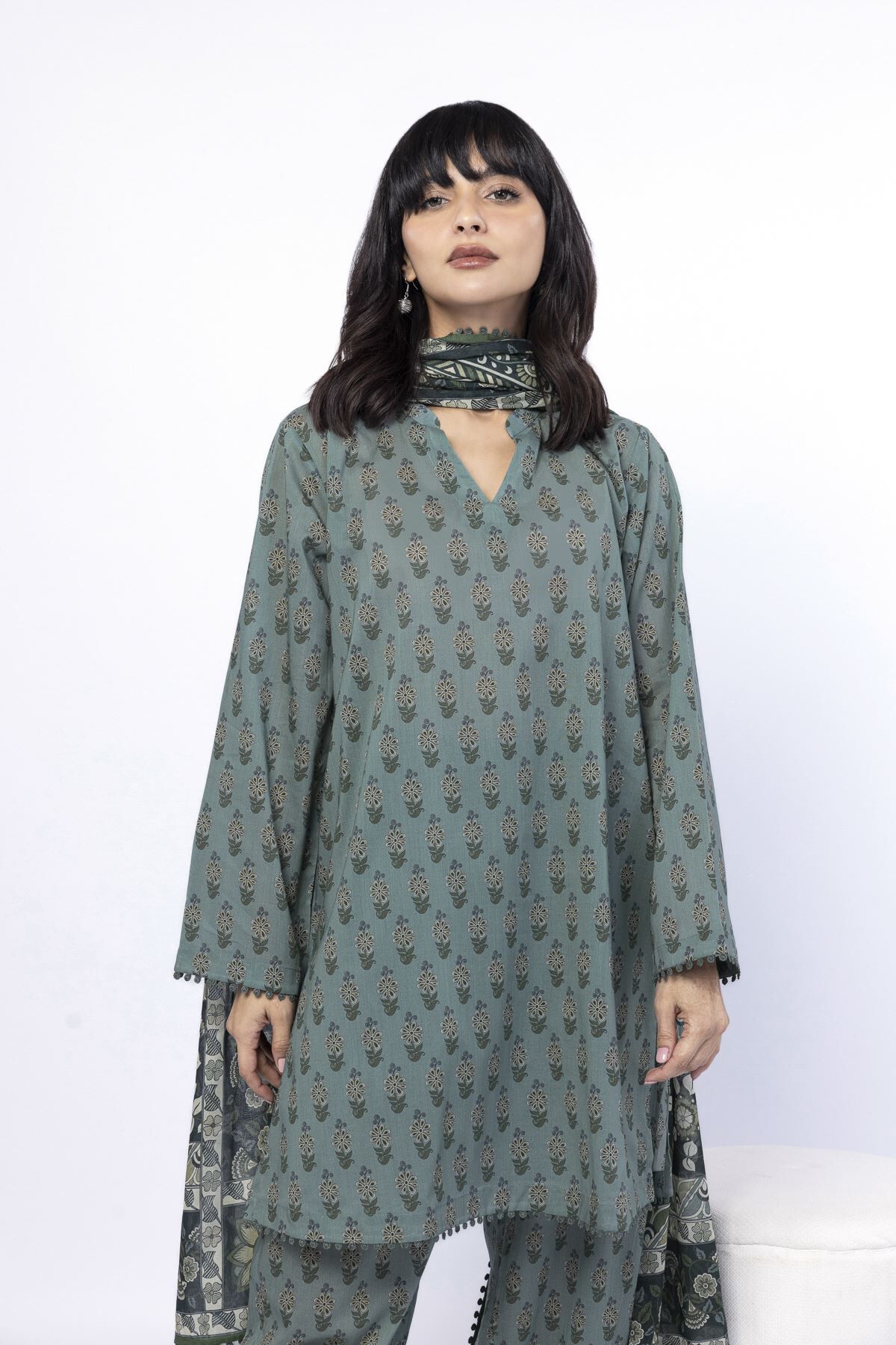 Buy Fabrics 3 Piece | 0.0 N/A | SS2516B-G-VG_MULTI | Khaadi Pakistan