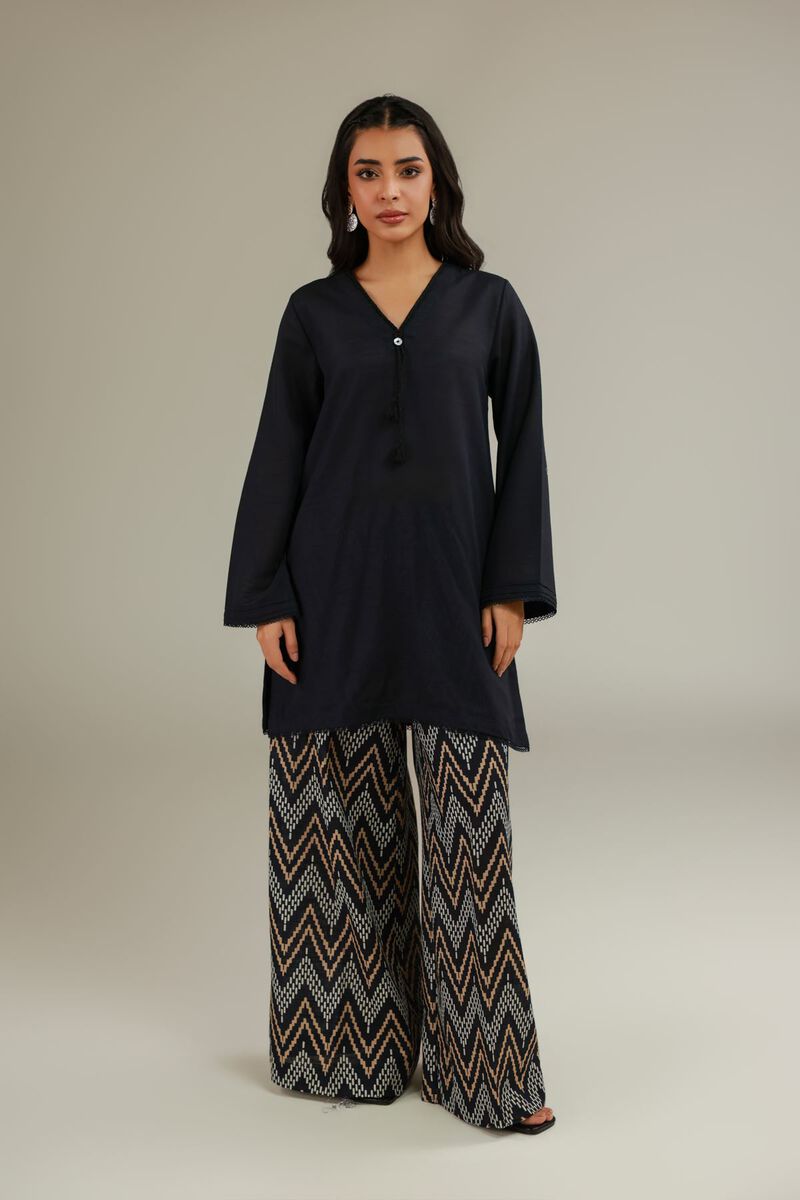 V-Neck Cotton Kurta