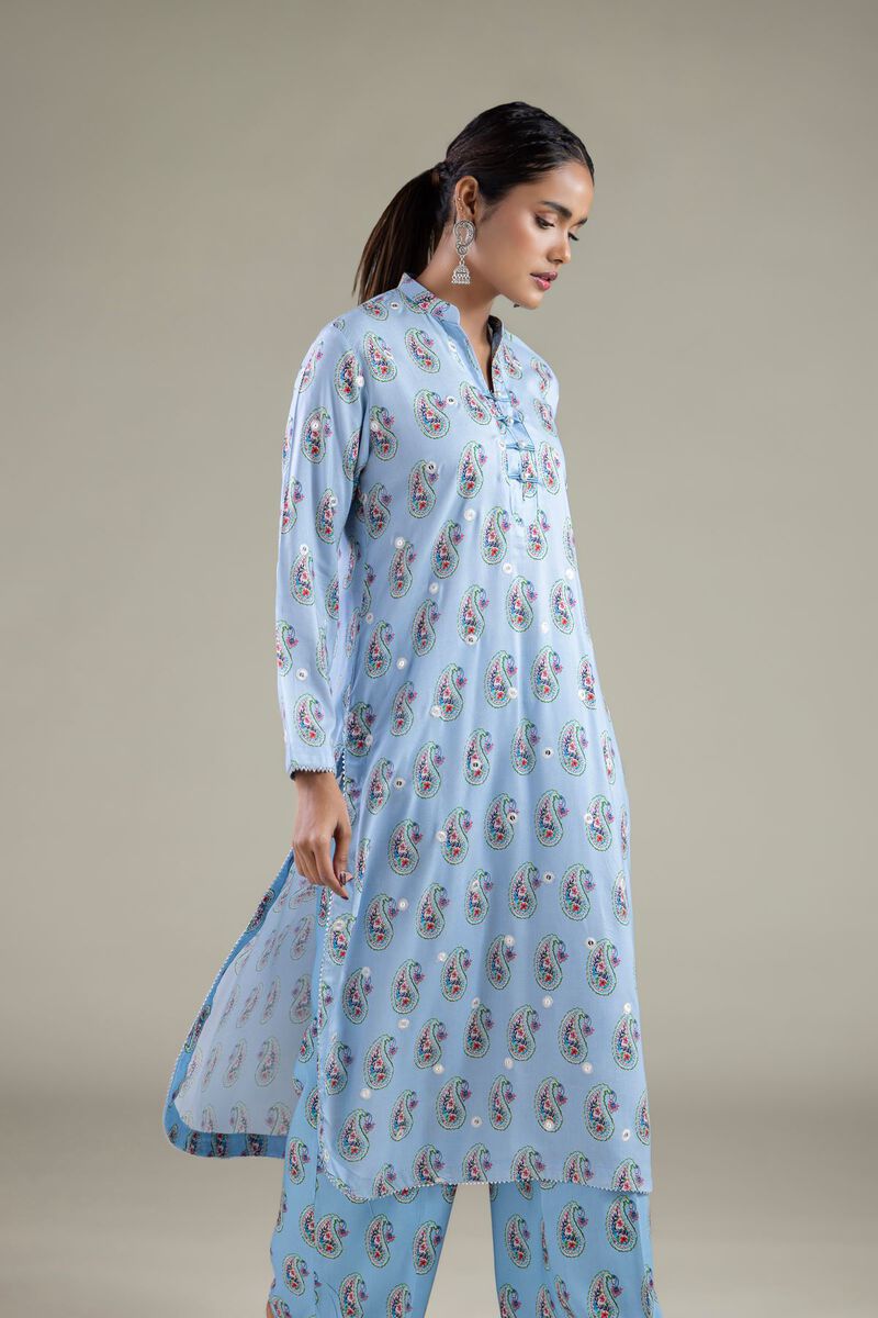 Paisley Band Collar Kurta
