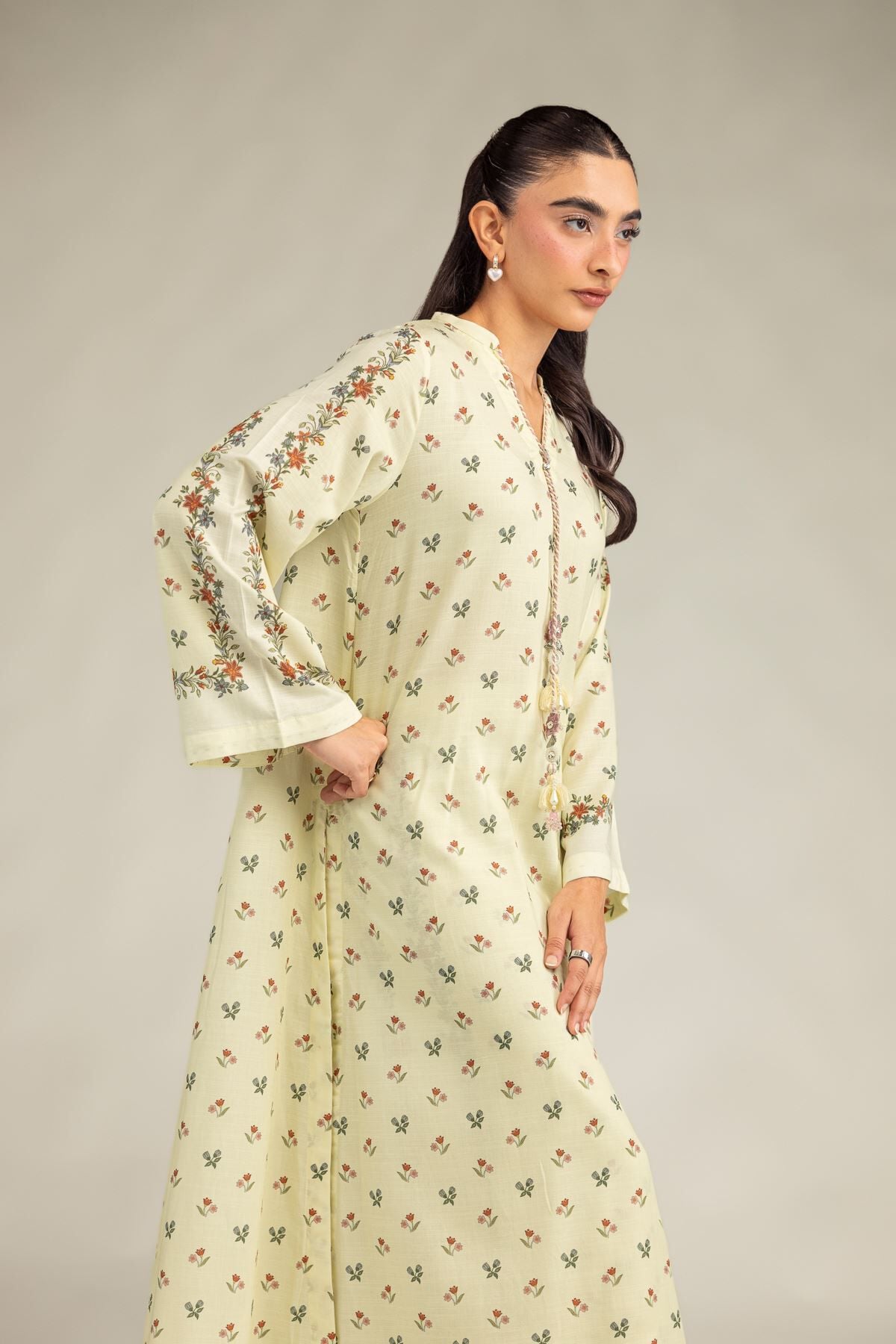 Khaadi - Floral Longline Kurta