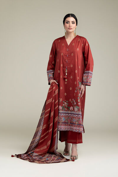 Printed Jacquard Fabrics 3 Piece