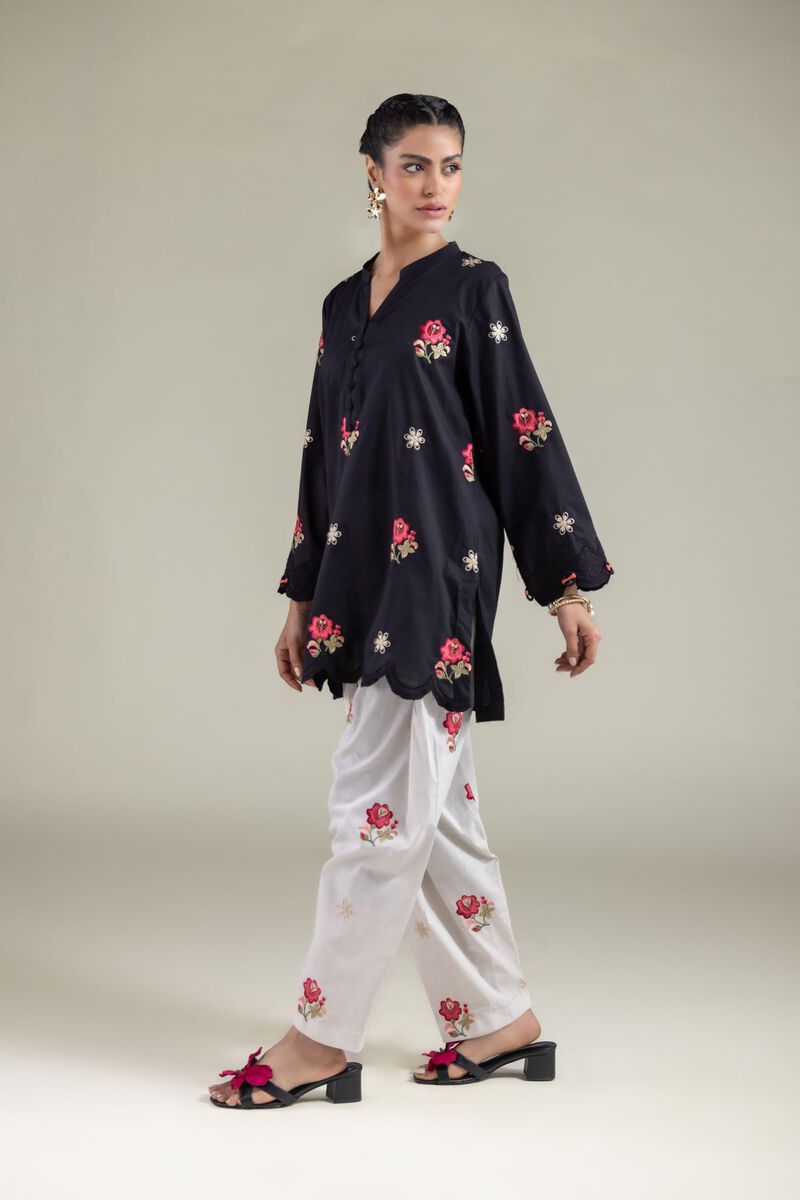 Floral V-Neck Kurta