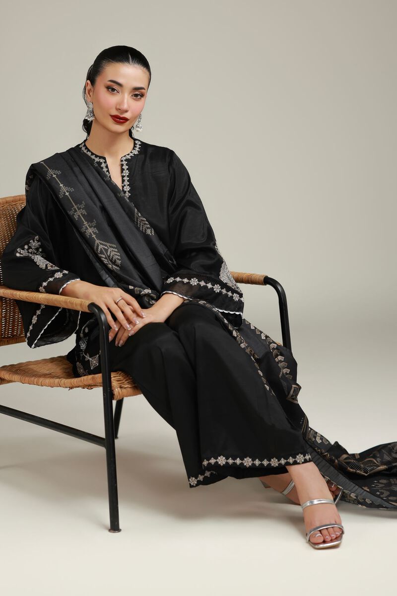 Black Silk Kurta