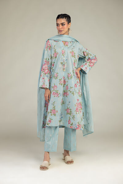 Floral Blue Pants, image 1