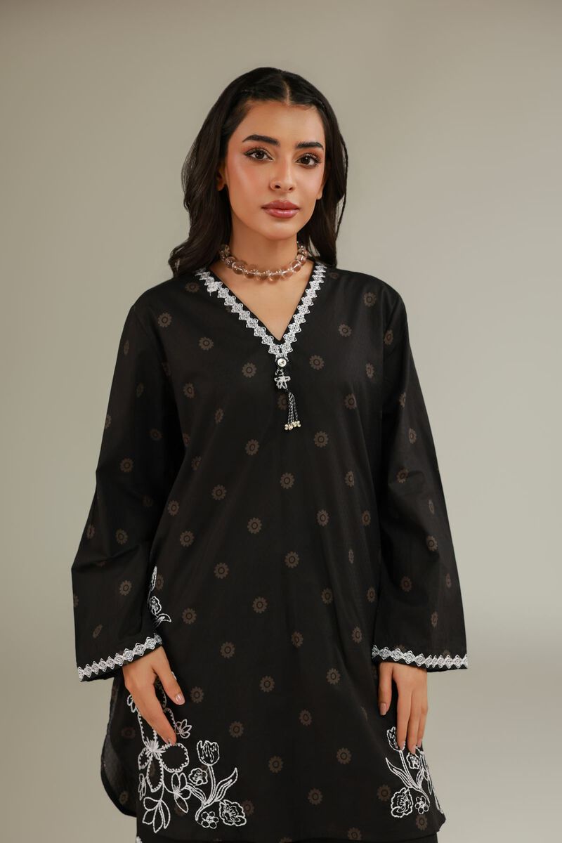 Black Cotton Kurta