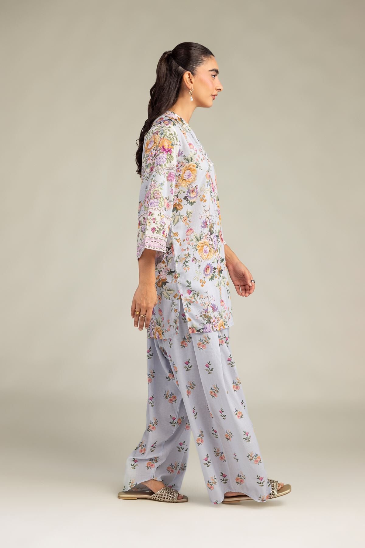 Khaadi - Floral Silk Pants