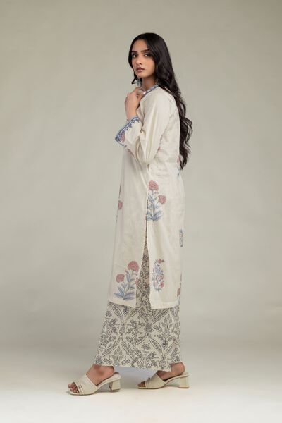Embroidered Cambric Floral Cambric Pants