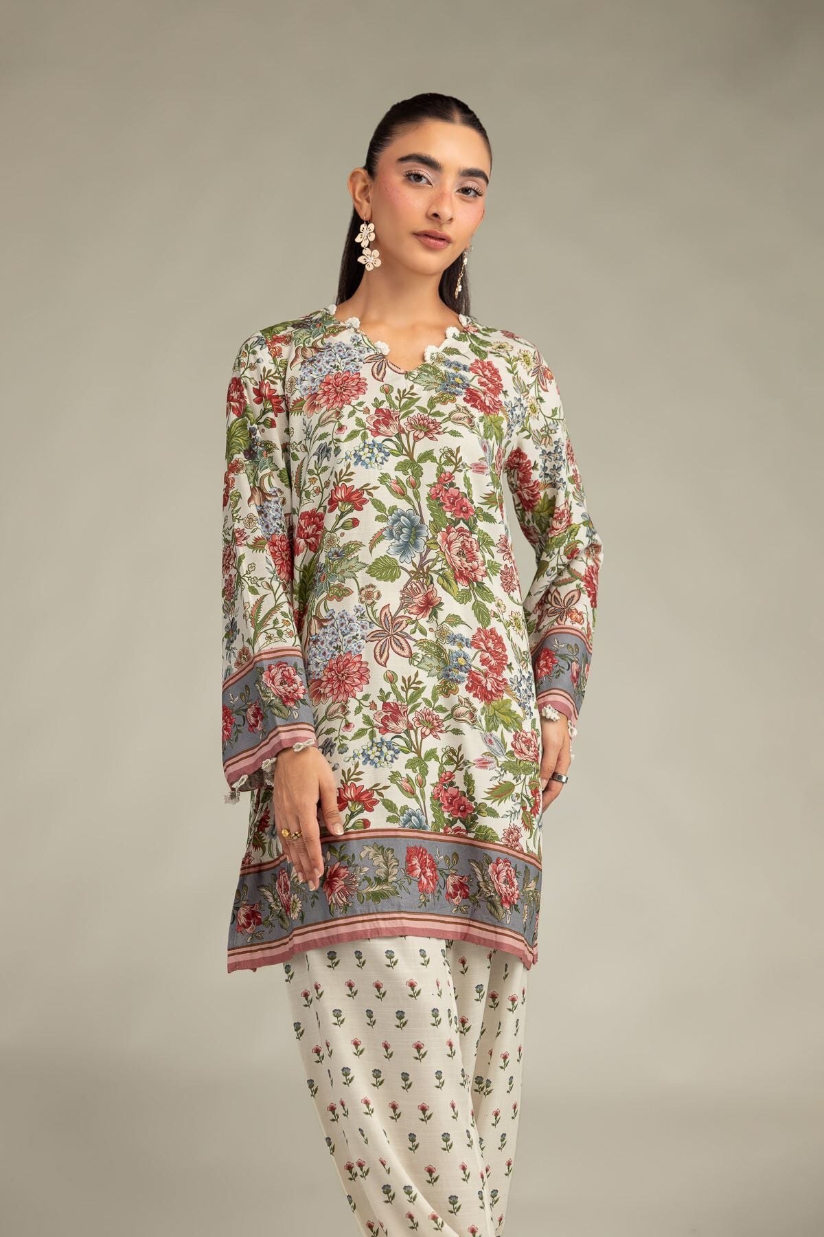 Khaadi - Floral Short Kurta