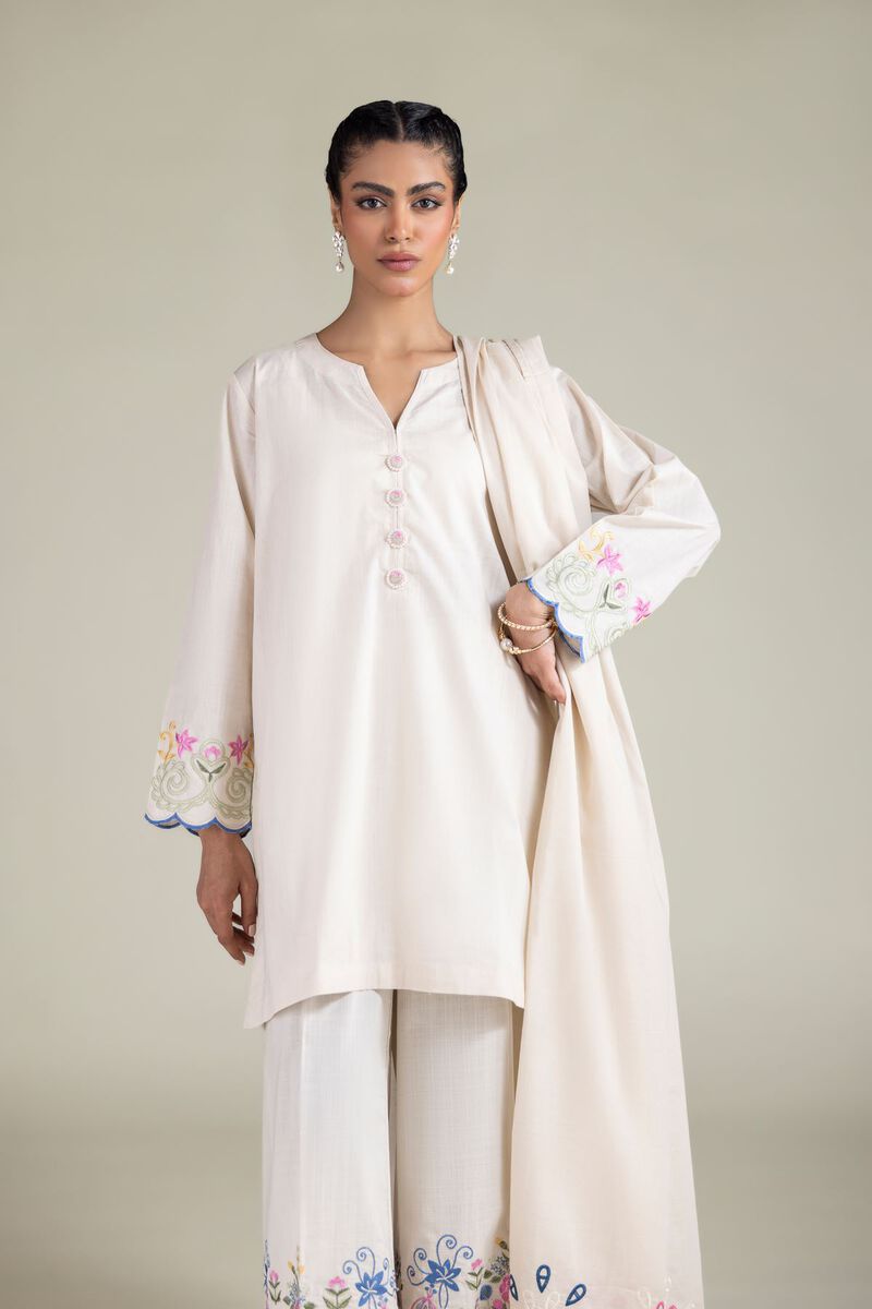 Geometric Threadwork Dupatta