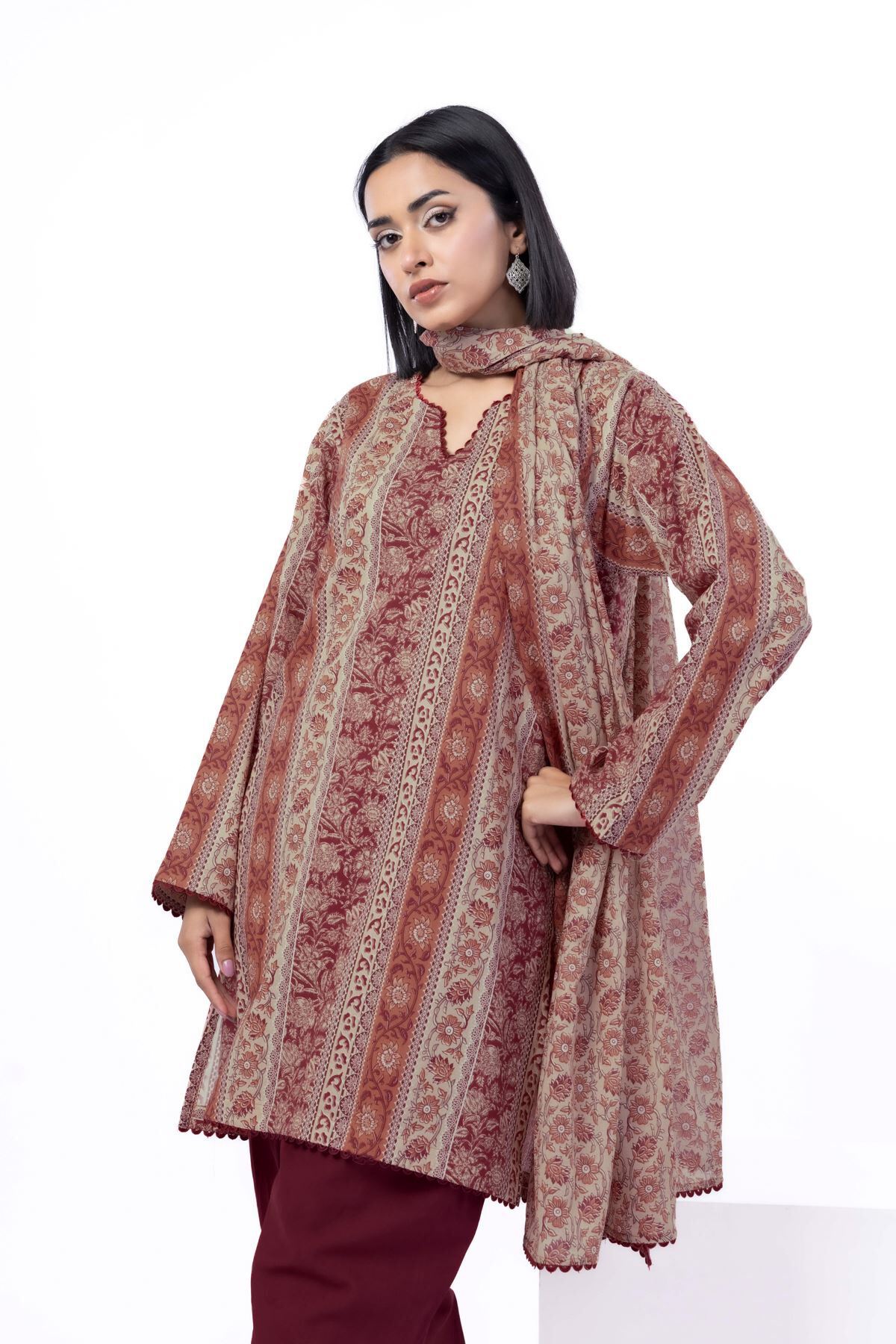 Buy Fabrics 3 Piece | 0.0 N/A | CA04A-VG_MULTI | Khaadi Pakistan