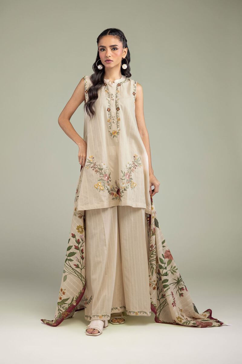 Textured Cotton Pants