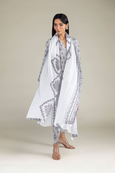Floral Lawn Dupatta, image 1