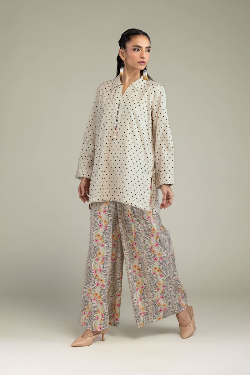 Gray Floral Pants