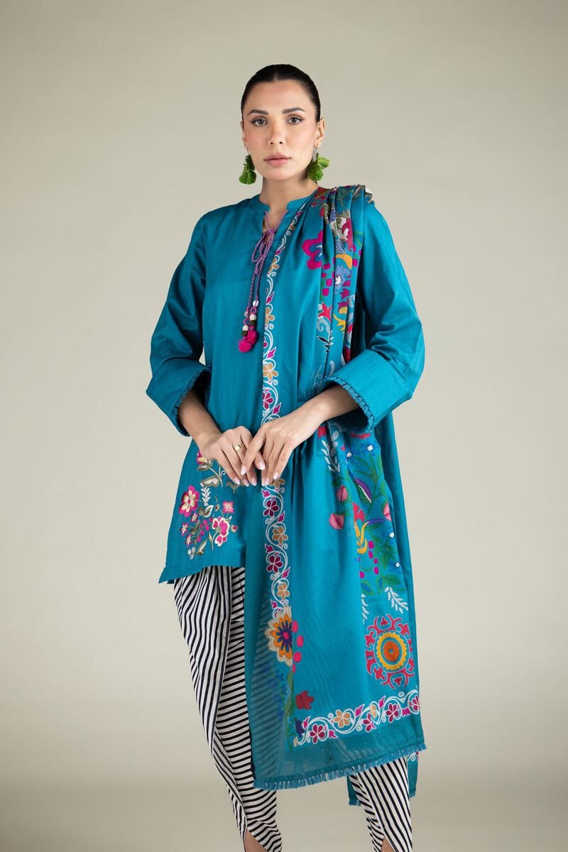 Floral Fringe Dupatta