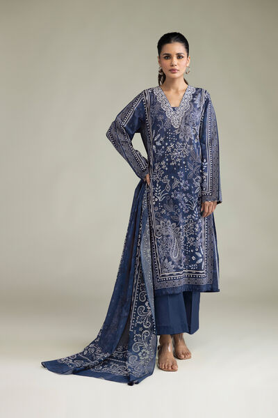 Embroidered Cambric Fabrics 3 Piece