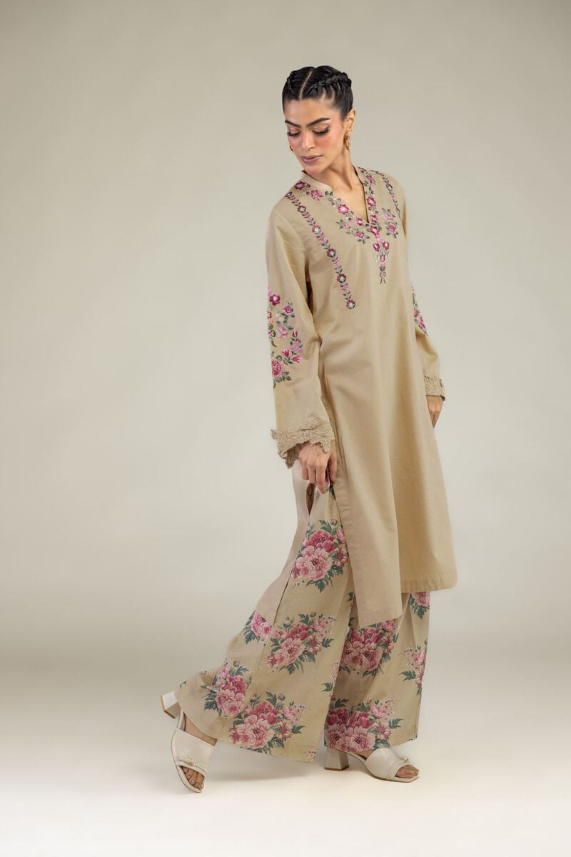 Floral Beige Pants