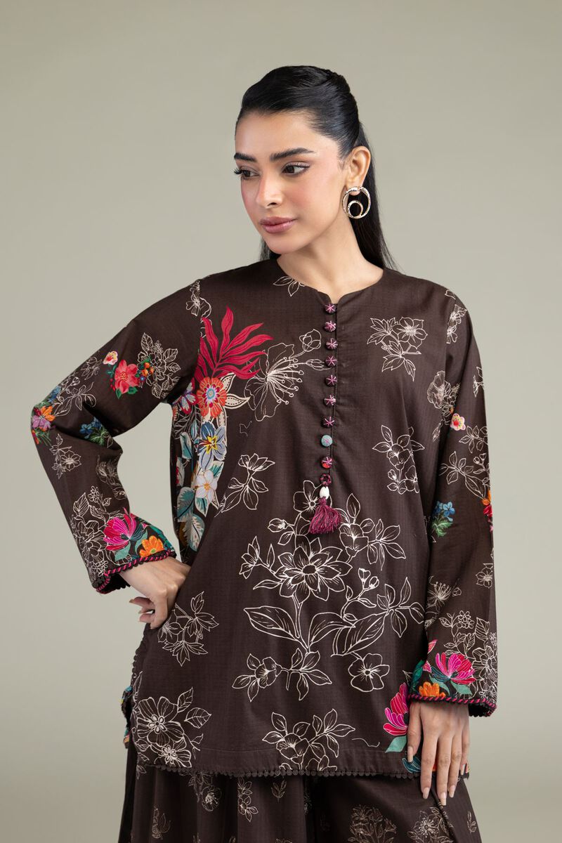 Floral Brown Kurta