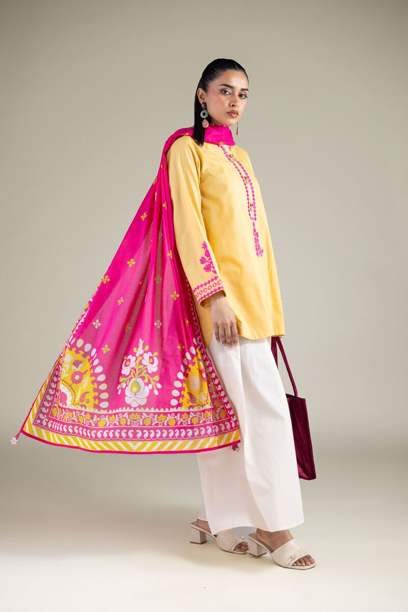Cotton Magenta Dupatta