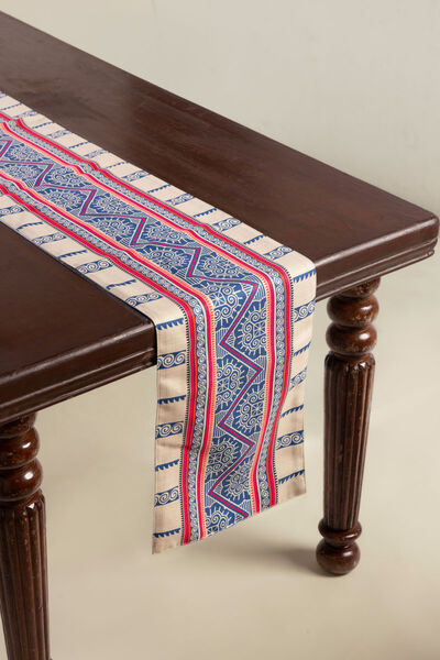 Printed Polyester Jute 12x96in Table Runner