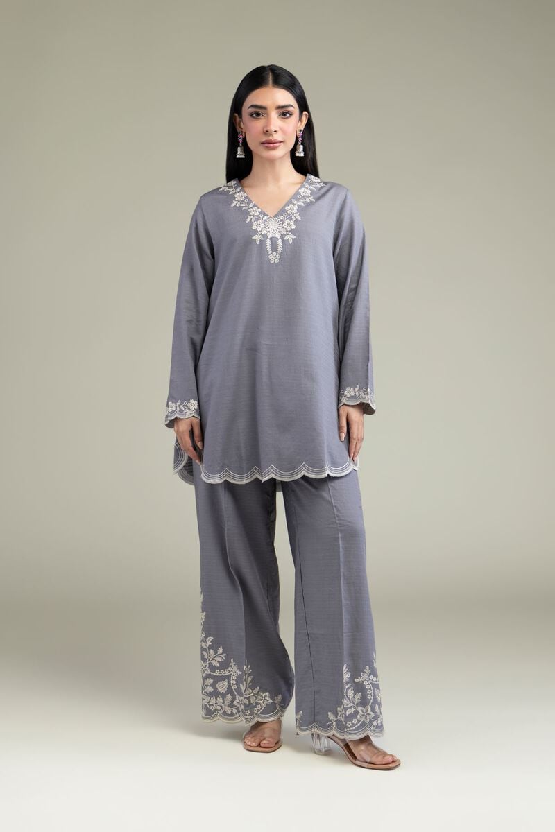 Gray Floral Pants view 2