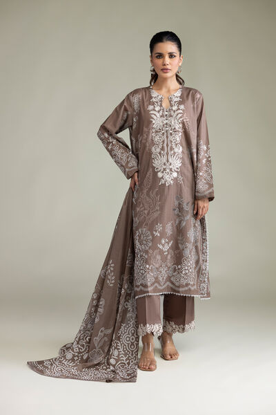 Embroidered Lawn Fabrics 3 Piece