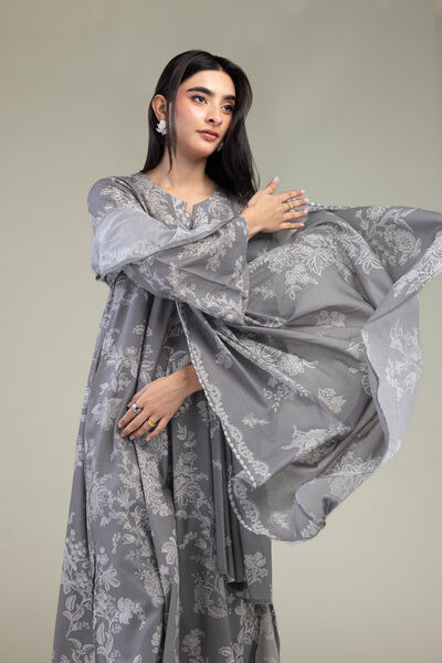 Gray Lawn Dupatta, image 1