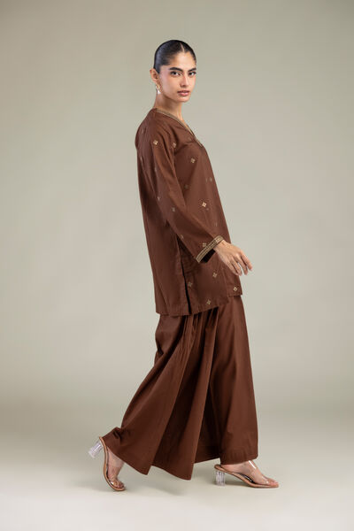 Brown Solid Pants, image 1