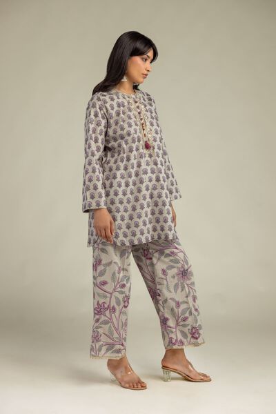 Embroidered Cambric Floral Cambric Pants