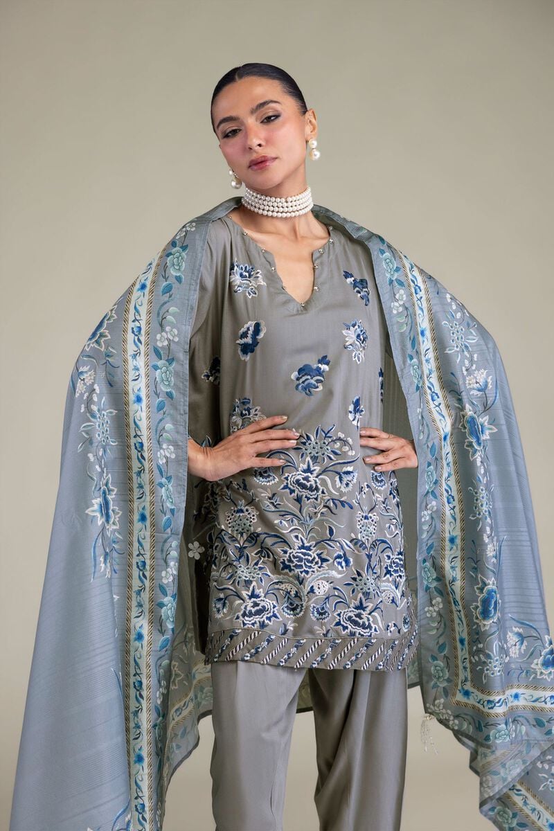 Floral Silk Kurta