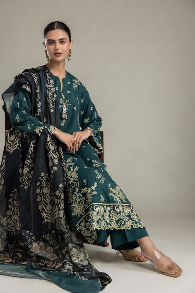 Embroidered Raw Silk Raw Silk Kurta
