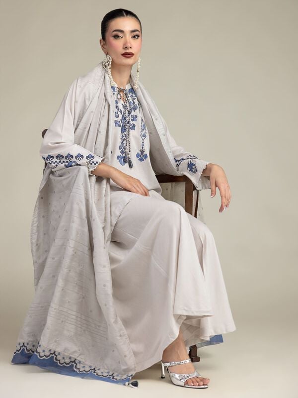 Embroidered Silk Dupatta