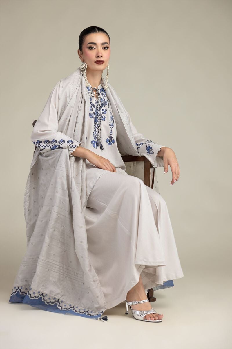 Embroidered Silk Dupatta