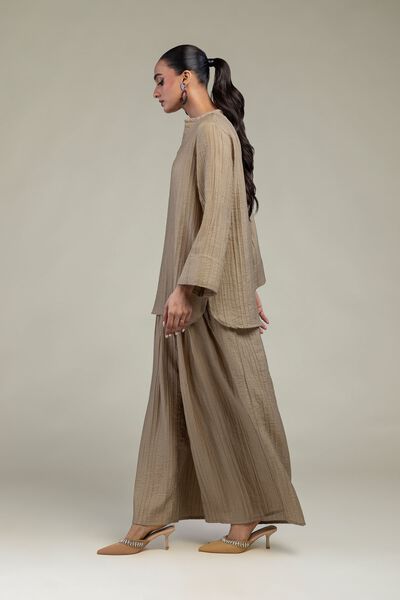 Dyed Blended Crinkle Trousers