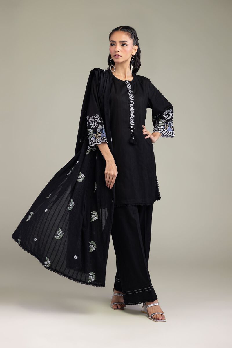 Black Cotton Dupatta view 2
