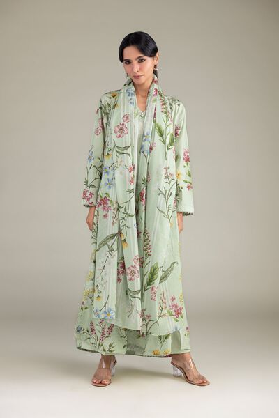 Printed Cambric Mint Cambric Pants