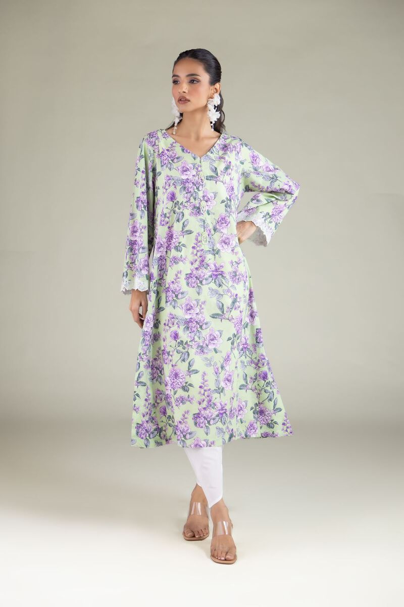Floral V-Neck Kurta