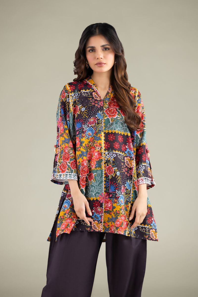 Floral V-Neck Kurta