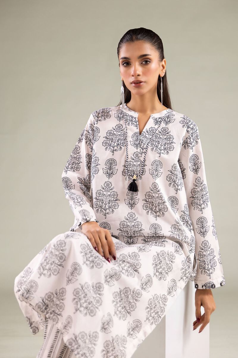 Floral V-Neck Kurta