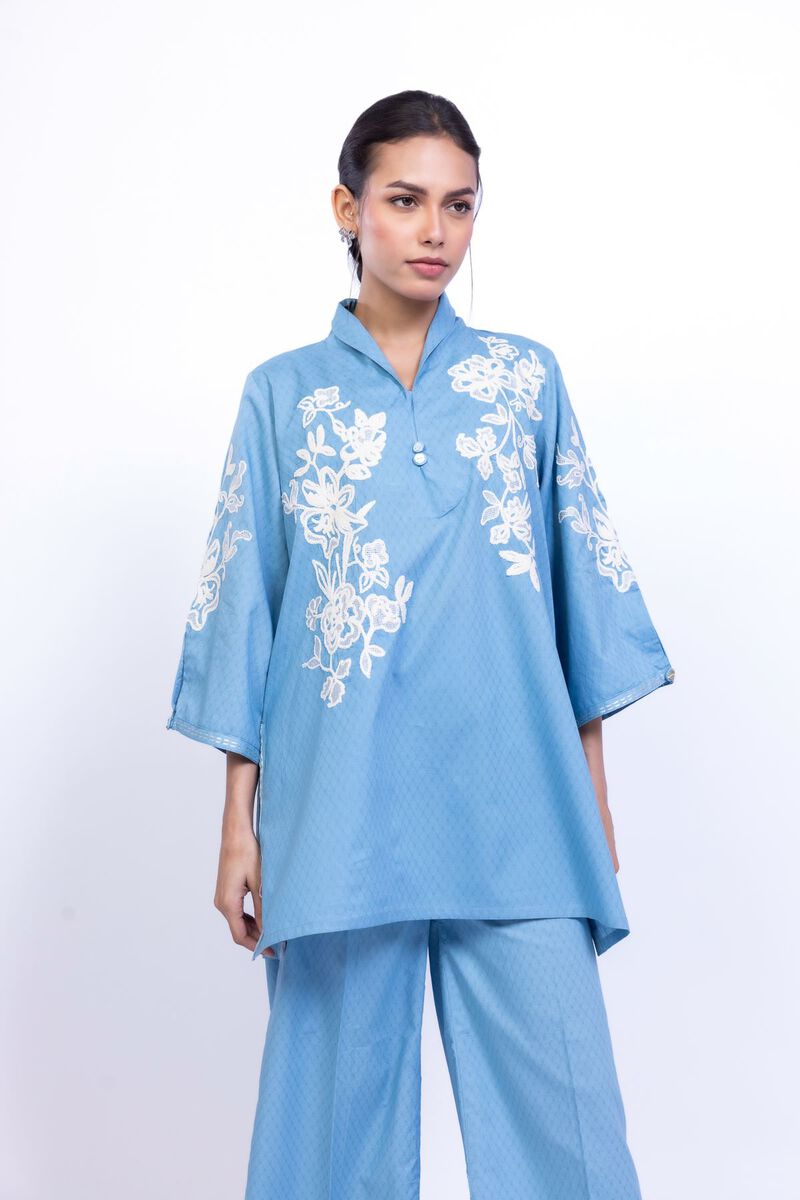 Floral Blue Kurta