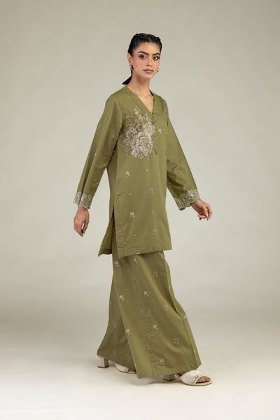 Floral Olive Pants, image 1