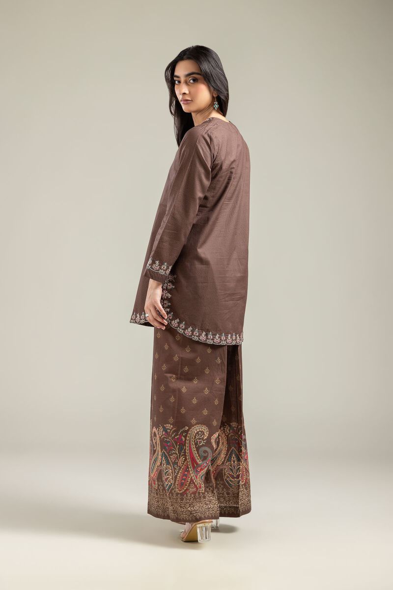 Brown V-Neck Kurta