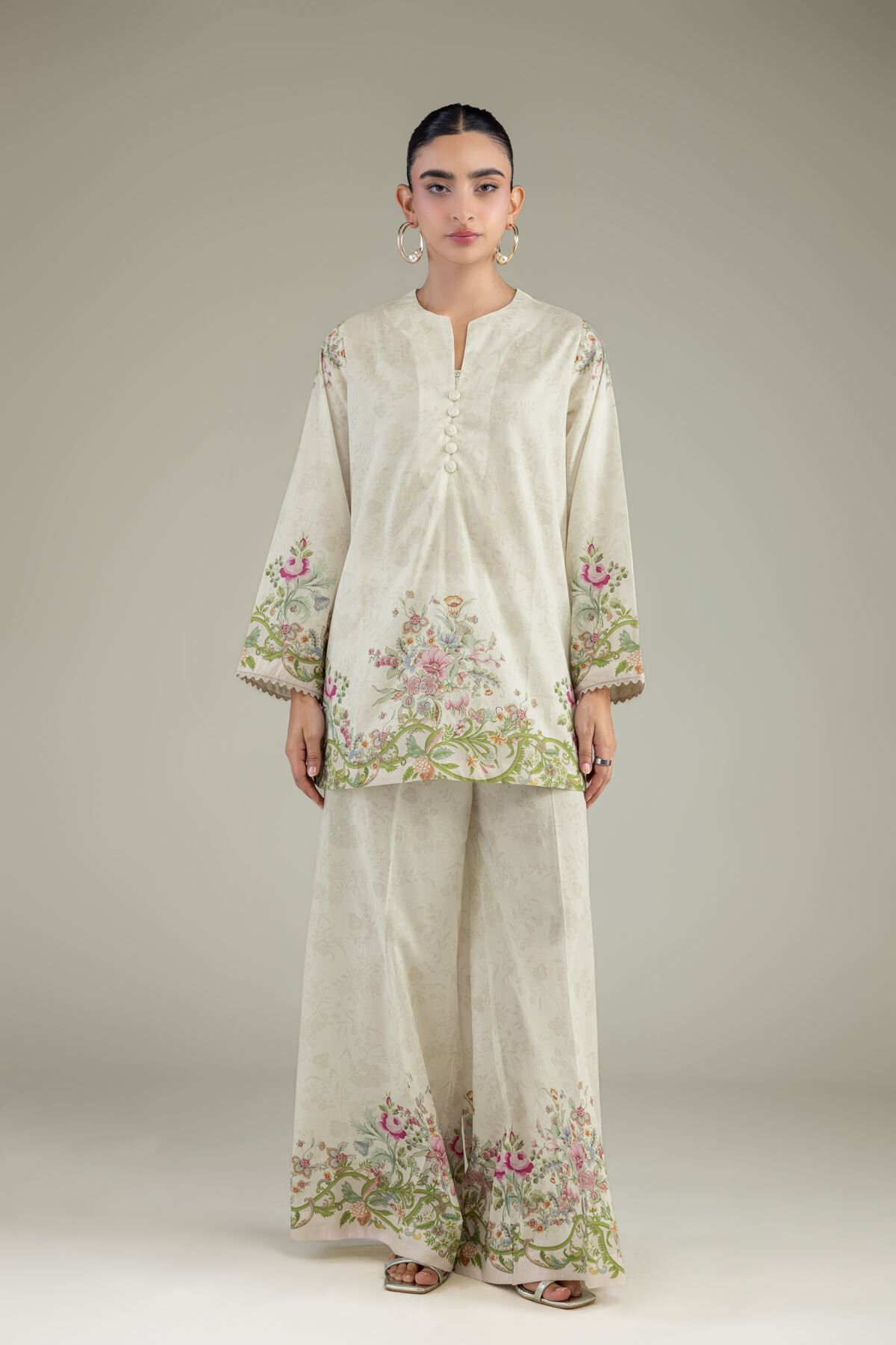 Khaadi - Floral Cambric Pants