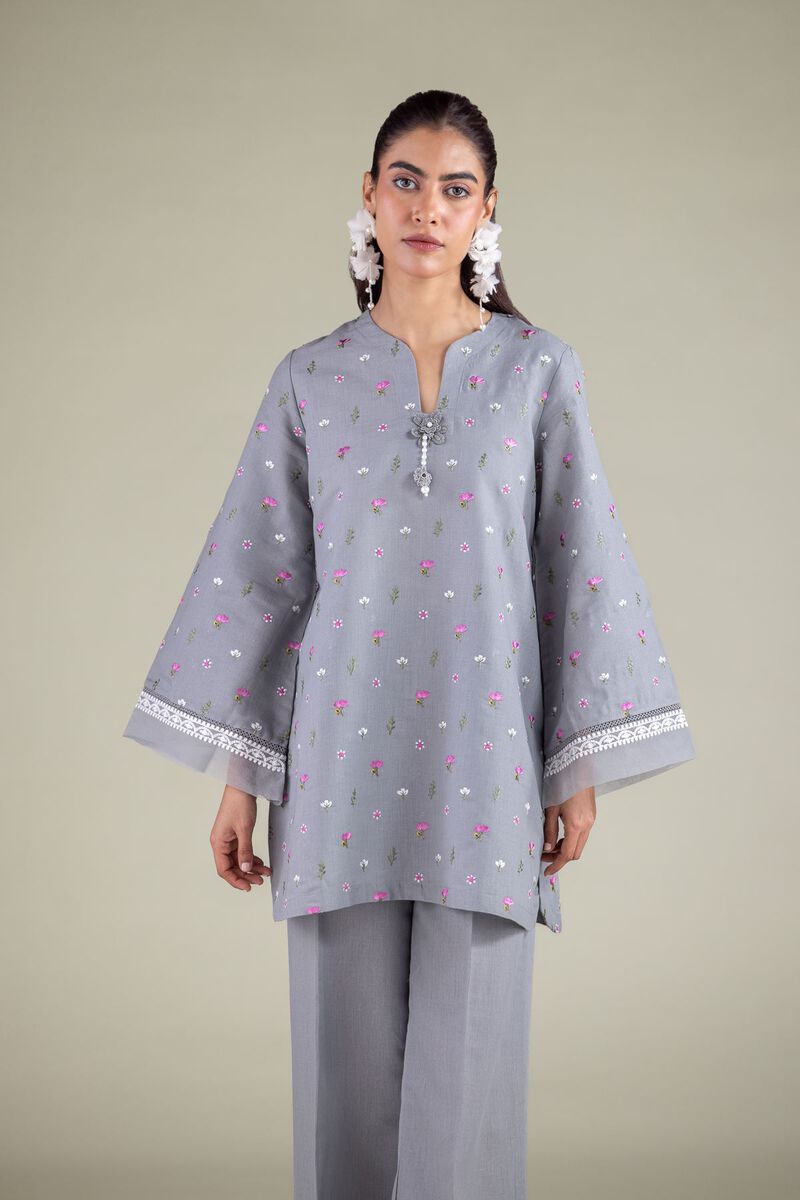 Floral V-Neck Kurta