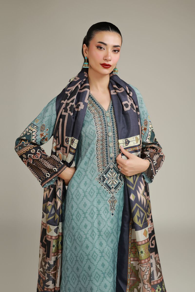 Navy Geometric Dupatta