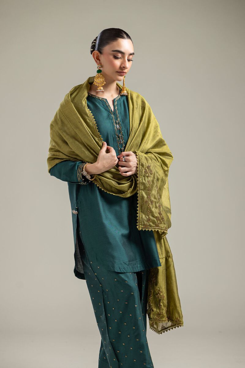 Olive Net Dupatta