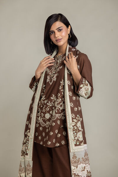 Printed Light Khaddar Tailored 3-Piece Set