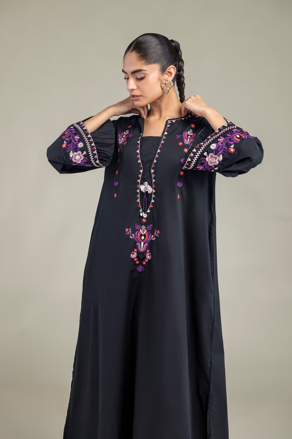 Khaadi - Black Cambric Kurta