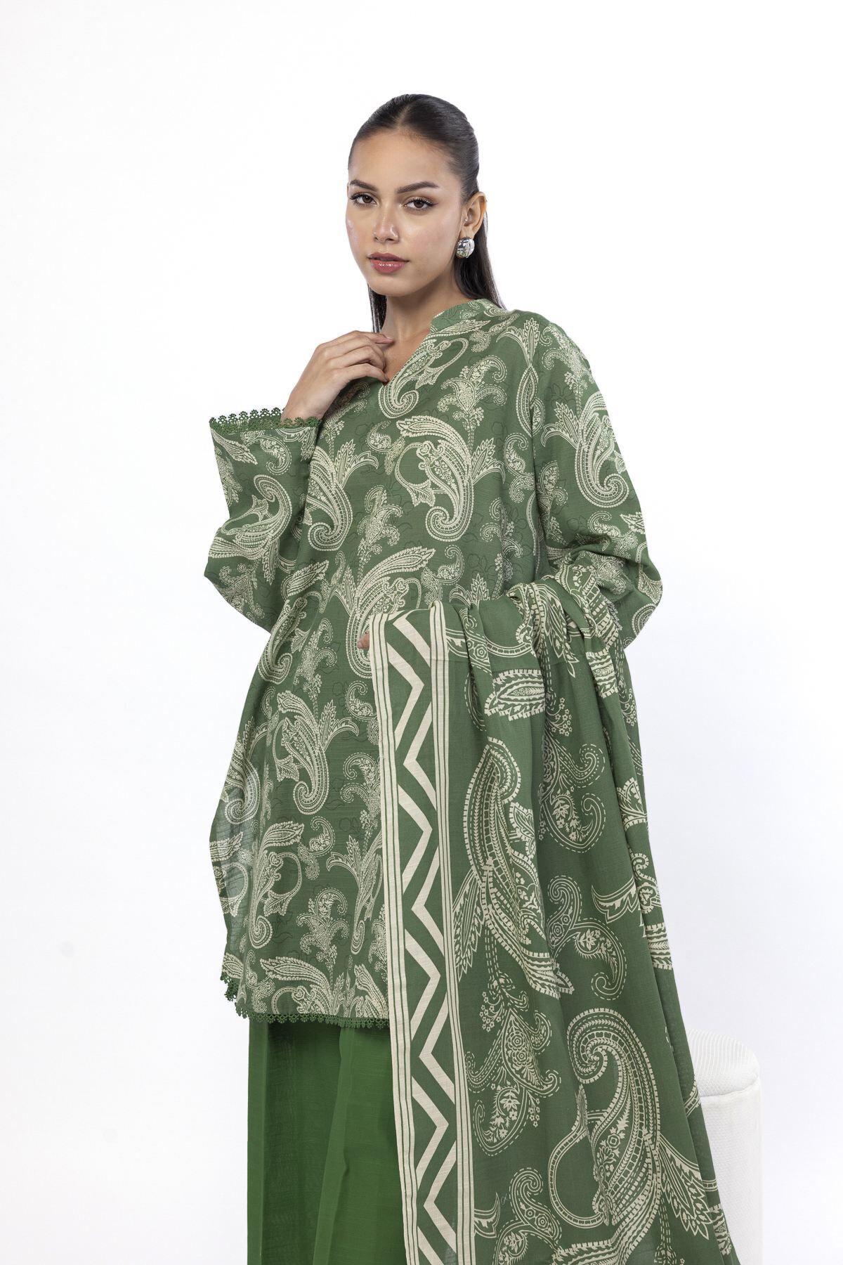 Buy Tailored 3 Piece | 0.0 N/A | KN22BST-VG_MULTI | Khaadi Pakistan